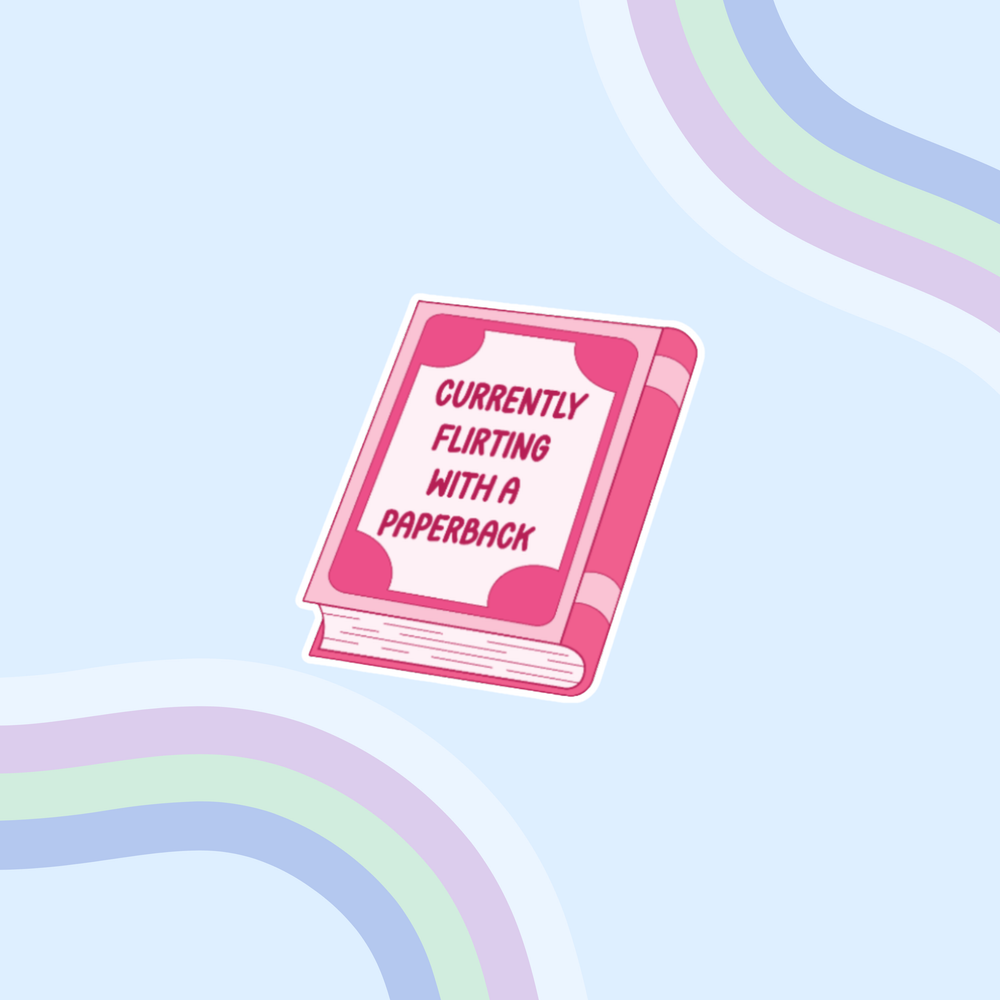 Flirting With A Paperback Sticker - Holographic